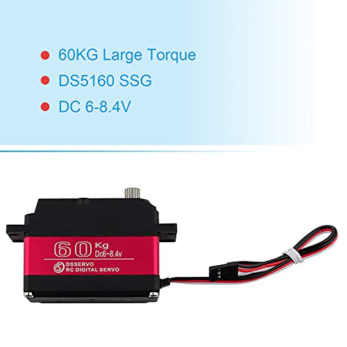 RUIZHI 60KG DS5160 Baja Servo RC Digital Metal Gear Servo para 1/5 Redcat HPI Baja 5B SS RC Coche Compatible SAVOX-0236 LOSI XL 5T (180°)