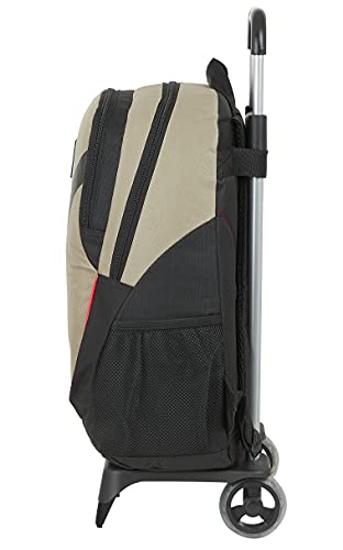 Safta Mochila Escolar con Carro de Munich Sapporo, 330x150x430 mm, Beige/Negro