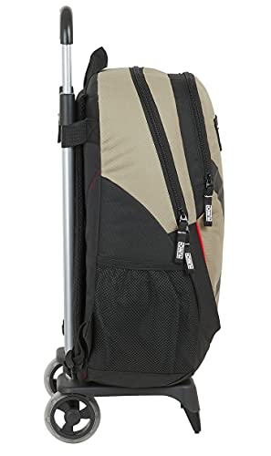 Safta Mochila Escolar con Carro de Munich Sapporo, 330x150x430 mm, Beige/Negro