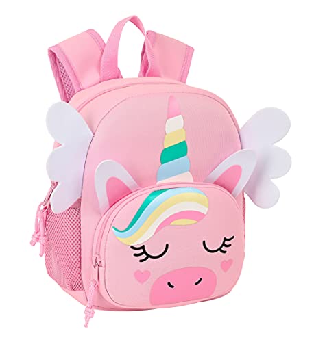 Safta Mochila Neopreno Unicorn, 200x90x250 mm, Rosa/Rosa Claro