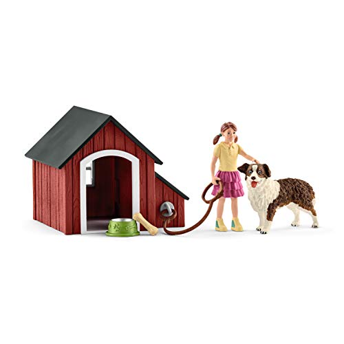 Schleich 42376 Farm World play set - caseta de perro, juguetes a partir de 3 años