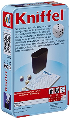 Schmidt Spiele 51203 - Yahtzee, Metal estaño [Importado de Alemania]