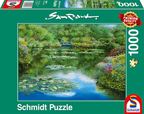 Schmidt Spiele- Sam Park - Puzzle (1000 Piezas), diseño de nenúfares, Color carbón (59657)