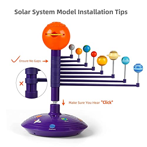 Science Can Sistema solar para niños, kit de modelo de sistema solar de astronomía parlante, juguetes espaciales con 8 planetas, proyector de planetario STEM juguetes para niños de 3 4 5+ años