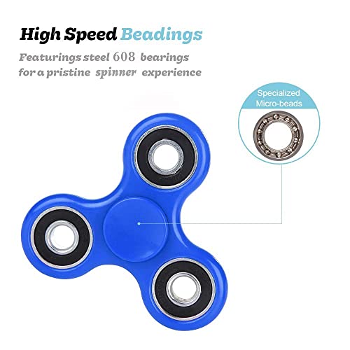 SCIONE Fidget Spinners Pack 5 Juguetes para Niños/Adultos Juguetes Sensory Fidget-ADHD Juguetes contra Ansiedad Reductor de Estrés Autismo Mejor EDC Spinner de Mano Juguete Trispinner