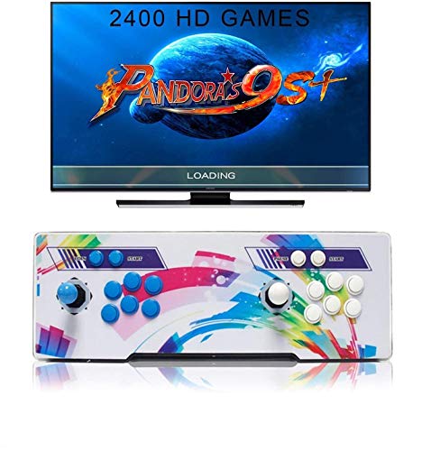 SeeKool 2400 Juegos clásicos Consola de Videojuegos, Pandora's Box 9s+ Multijugador Arcade Game Console, 2 Joystick Partes de la Fuente de alimentación HDMI y VGA y Salida USB, Compatible con PS3