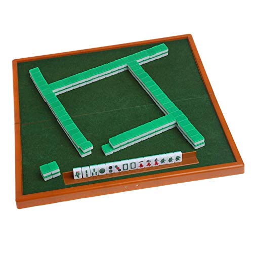 SEESEE.U Portable Mini 144 Mahjong Set Mah Jong Table Juego Tradicional Viaje Plegable