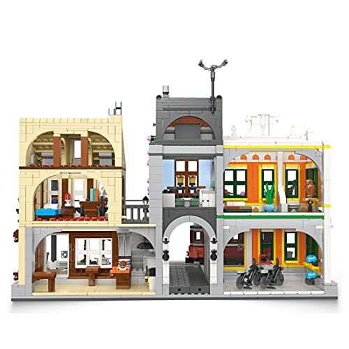 SENG Lisboa - Juego de construcción de casa modular europea, 3080 piezas, diseño creativo de vista de la calle, juguete de construcción, bloques de sujeción, casa compatible con Lego