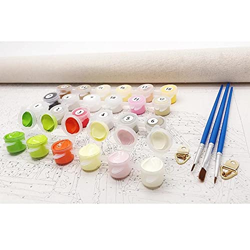 Shooyoo Lienzo de Bricolaje Regalo de Pintura al óleo para DIY Oil Digital Painting by Numbers Kits Rios B4 Adultos niños Pintura por número Kits Decoraciones para el hogar(Sin Marco) SW501-50x65cm