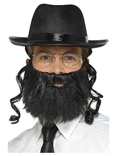 shoperama Rabbi - Juego de sombrero y gafas para barba y judíos para judío religión