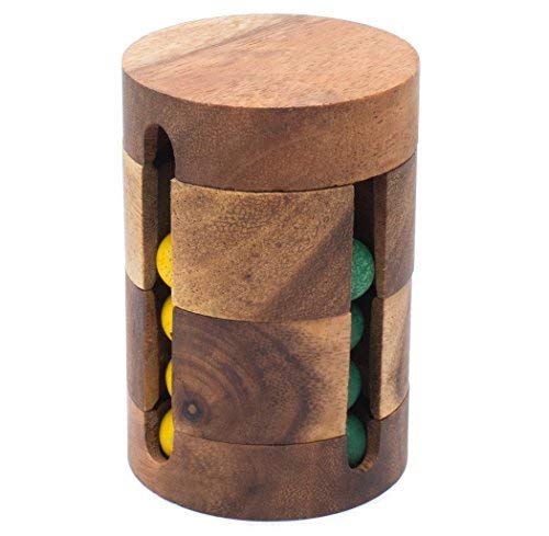 SiamMandalay Spinning Drum: Rompecabezas de Madera: Un Juego de Inteligencia, Gran desafío para niños y Adultos. 3D Puzzles de Madera