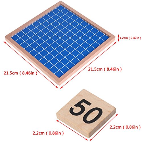 SimpleLife Madera Montessori Cien Tablero de matemáticas de 1 a 100 números consecutivos contando el Juguete