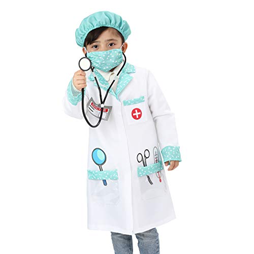 Sincere Party Disfraz de juego de rol de médico unisex para niños Disfraz de doctor Disfraz de juego de estilo A 7-9 años