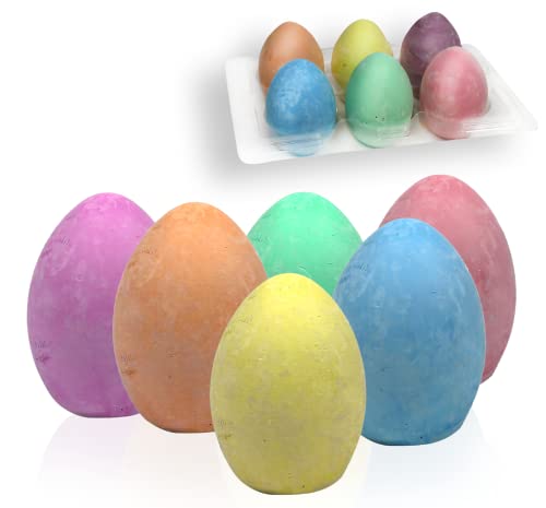 Smart Planet Juego de 6 huevos de tiza para pintar en forma de huevo de Pascua para niños con colores de tiza para niños – Regalo para Pascua – Tiza infantil lavable