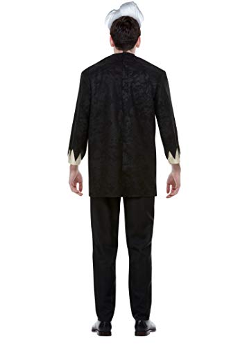 Smiffys 52237L Disfraz de Addams con licencia oficial, para hombre, negro, talla L, 106,68-111,76 cm