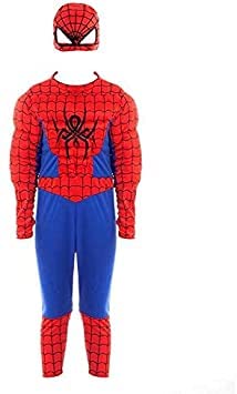 s/n Disfraz Superhéroe Spider Niño, Traje Cosplay Héroes Disfraz Niña Niño para Fiestas Carnaval Halloween Cumpleaños Talla Infantil (7-9 años)