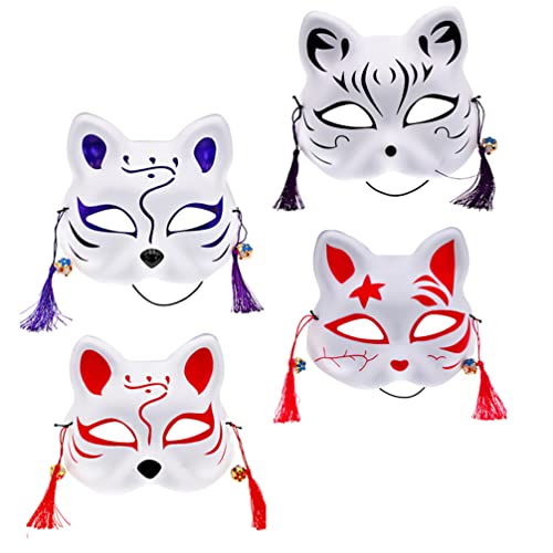 SOIMISS Kitsune Fox Masks Half Face: Cosplay Máscaras Cat Disfraz de Animal Cat