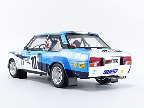 Solido Fiat 131 Abarth #10 421187300 - Coche en Miniatura, Rally Monte Carlo 1980, Conductor: W. Röhrl, Modelo de Coche, Escala 1:18, Color Blanco/Azul