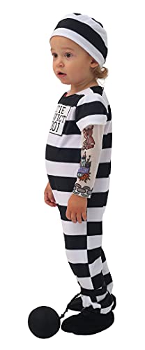 Spooktacular Creations Lovely Baby Prisoner Convict Costume Infant Deluxe Set for Halloween Jail Dress Up Party (18-24 Months)