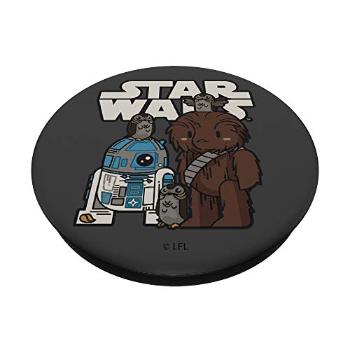 Star Wars Last Jedi R2-D2 Porgs Chewie Cutie Cartoon PopSockets PopGrip: Agarre intercambiable para Teléfonos y Tabletas