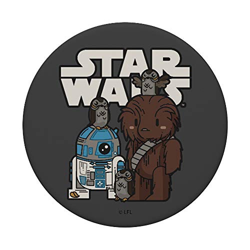 Star Wars Last Jedi R2-D2 Porgs Chewie Cutie Cartoon PopSockets PopGrip: Agarre intercambiable para Teléfonos y Tabletas