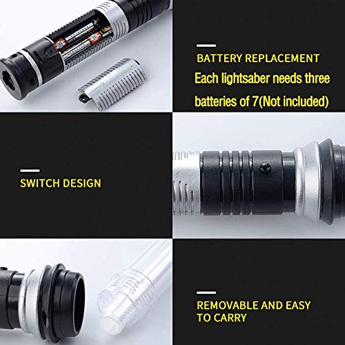 Star Wars Lightsaber 2 piezas Toy Lightsaber Espada plegable Sable de doble cara Multi Colorr con efectos de sonido Juguetes Light Saber para niños niñas niños