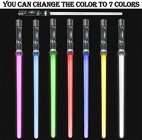 Star Wars Lightsaber 2 piezas Toy Lightsaber Espada plegable Sable de doble cara Multi Colorr con efectos de sonido Juguetes Light Saber para niños niñas niños