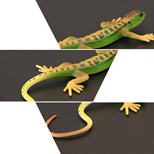 STOBOK - Juego de 2 figuras de lagartos de reptiles artificiales de plástico, juguete para niños y adultos