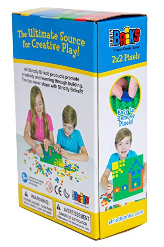 Strictly Briks - Classic Bricks - Set de píxeles de 2 x 2 - 100 % Compatible con Todas Las Grandes Marcas de Ladrillos - Juegos creativos manuales - Azul, Verde, Rojo y Amarillo - 288 Piezas