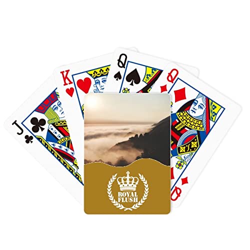 Sunrise Sunset Mountain Fog Landscape Sky Royal Flush Poker Juego de cartas