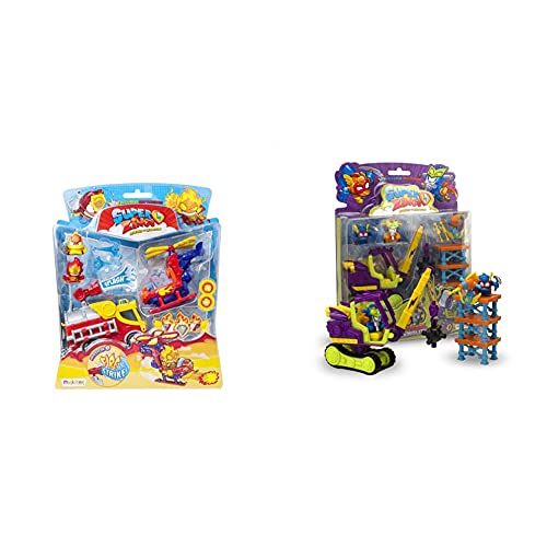 Superzings Serie 5 Blíster Mission Fire Strike, Incluye 2 Figuras Y 2 Vehículos + Serie 2 Blíster Demolition Mission 2 (Pszsb216In20) con 2 Figuras Exclusivas, 1 Máquina Demoledora Y 1 Torre