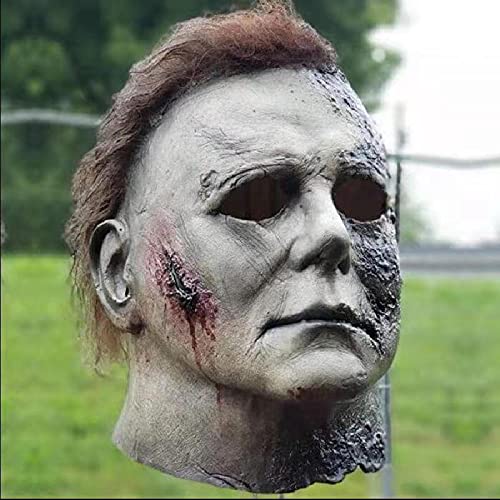 SUPYINI Michael Myers Máscara,Película de Terror de Halloween Cosplay Látex Adulto Cara de Casco Completo Fiesta de Halloween Scary Prop