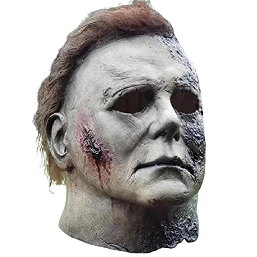 SUPYINI Michael Myers Máscara,Película de Terror de Halloween Cosplay Látex Adulto Cara de Casco Completo Fiesta de Halloween Scary Prop