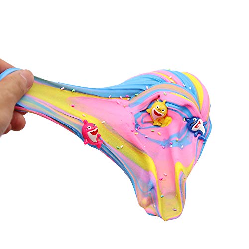 SWZY Fluffy Shark Slime - 3 Colores Jumbo Floam Cloud Colorful Rainbow Slime Relief Toy para niños y Adultos, 7 oz