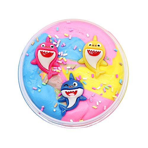 SWZY Fluffy Shark Slime - 3 Colores Jumbo Floam Cloud Colorful Rainbow Slime Relief Toy para niños y Adultos, 7 oz