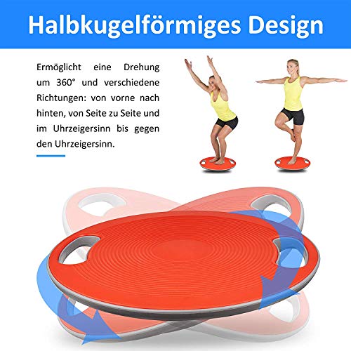 Tablero de balance de bamboleo Profesional Antideslizante Banco de equilibrio Ejercicio Equipo de equilibrio Estabilidad Soporte de entrenador 360 grados horizontal giratorio for entrenamiento de fitn