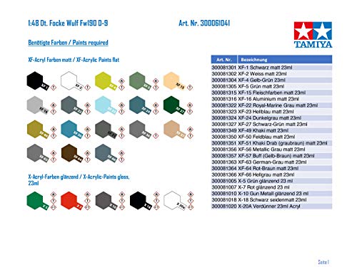 Tamiya 61041 - Modelo de avión, diseño de Focke Wulf Fw190D-9