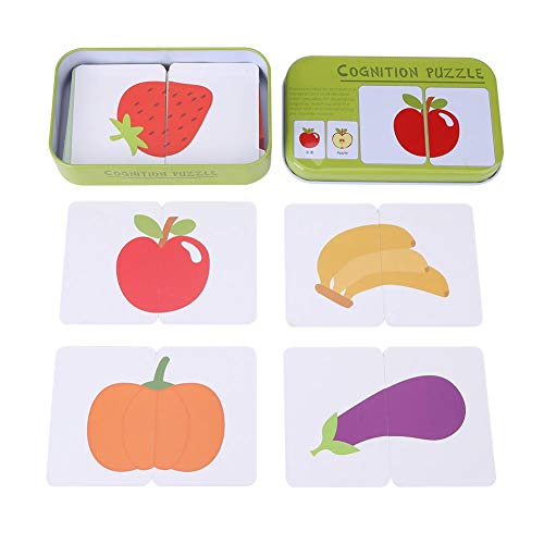 Tarjetas Cognitivas a Juego Tarjeta de Entrenamiento de Aprendizaje Juguete Educativo Temprano con 16 Pares a Juego Cumpleaños para Niños de 3 4 5 6 7 Años (Fruta)