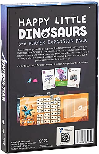 TeeTurtle | Pequeños Dinosaurios Felices: 5-6 Jugadores Expansión | Juego de Cartas | Edades 8+ | 2-6 Jugadores | 30-60 Minutos Tiempo de Juego, 5565-UU-EXP1