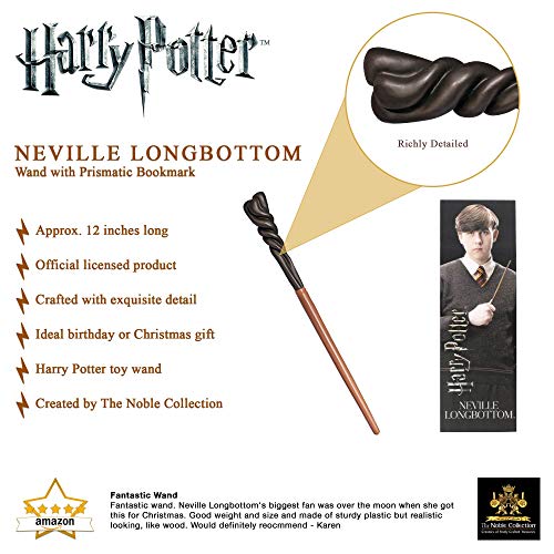 The Noble Collection - Varita de PVC Neville Longbottom y Marcador prismático