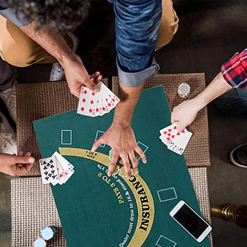 Theaceae Alfombrilla de póquer de Doble Cara, Mesa de Dados y Fieltro de Casino para Blackjack, tapete Enrollable para Mesa de Ruleta de Casino para Mesa de café y Blackjack (23,62 x 35,43 Pulgadas)