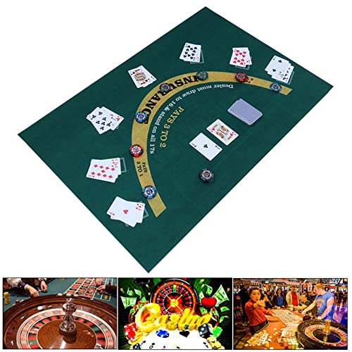 Theaceae Alfombrilla de póquer de Doble Cara, Mesa de Dados y Fieltro de Casino para Blackjack, tapete Enrollable para Mesa de Ruleta de Casino para Mesa de café y Blackjack (23,62 x 35,43 Pulgadas)