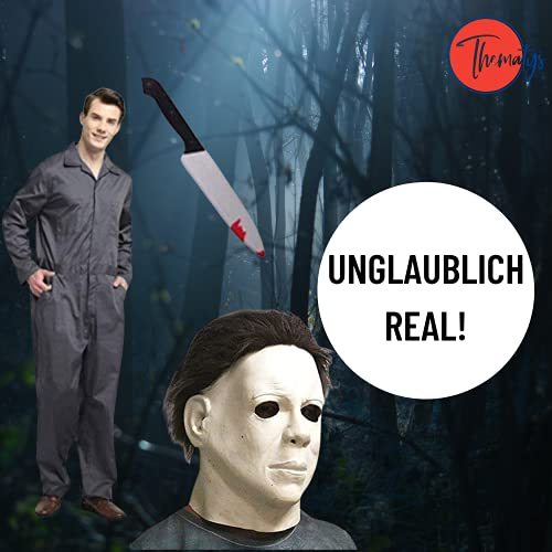 thematys® Juego de Disfraces de películas de Terror de Michael Myers con máscara y Cuchillo en 5 tamaños Diferentes Carnaval y la Noche de Brujas (XL)