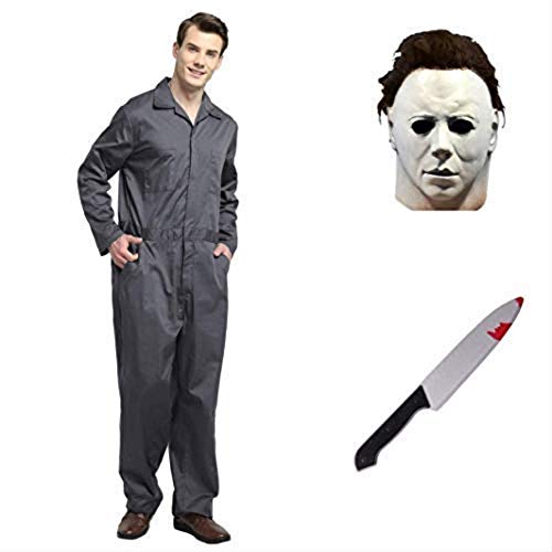 thematys® Juego de Disfraces de películas de Terror de Michael Myers con máscara y Cuchillo en 5 tamaños Diferentes Carnaval y la Noche de Brujas (XL)