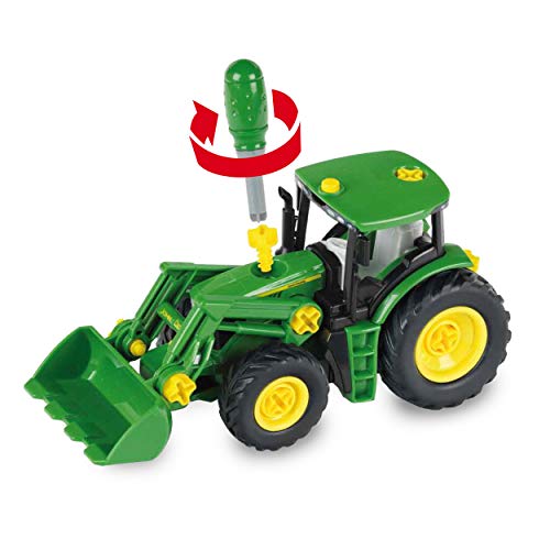 Theo Klein 3936 Calendario de Adviento John Deere con 24 puertas - Juego para la construcción de un tractor - Inc. destornillador - Para niños a partir de 3 años