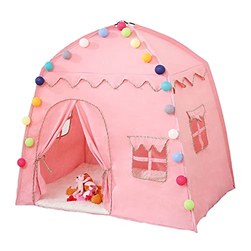 Tienda de Juegos para niños Tienda de Juegos Interior ventilada de fácil instalación, Casa de Juegos Infantil desplegable para niños y niñas en Interiores y Exteriores,Pink