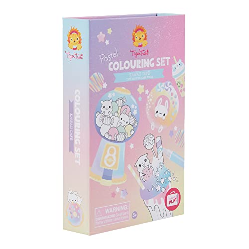 Tiger Tribe- Pastel Colouring Set/Kawaii Cafe Kits de Acuarelas, Multicolor (3760272)