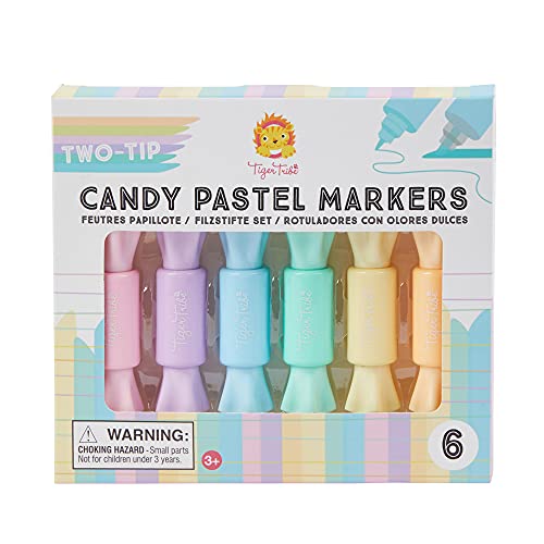 Tiger Tribe- Two Tip Candy Pastel Markers (12 pcs) Lápices de Colores, Multicolor (3770131)