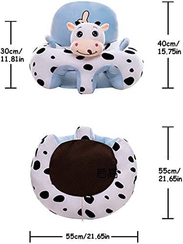 Tiowo niños Silla de Felpa bebé Sentado Apoyo sofá Juguetes de Peluche muñeca de Peluche niños en Lectura sofá Silla cojín niños Muebles (Cow)