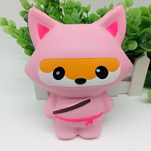 TMEOG 1Pcs Kawaii Ninja Panda Ninja Fox Dulce perfumado Slow Rising Squishy para Kid Toy, Lovely Toy, Stress Relief Toy, Decoraciones Juguete Regalo diversión (A)